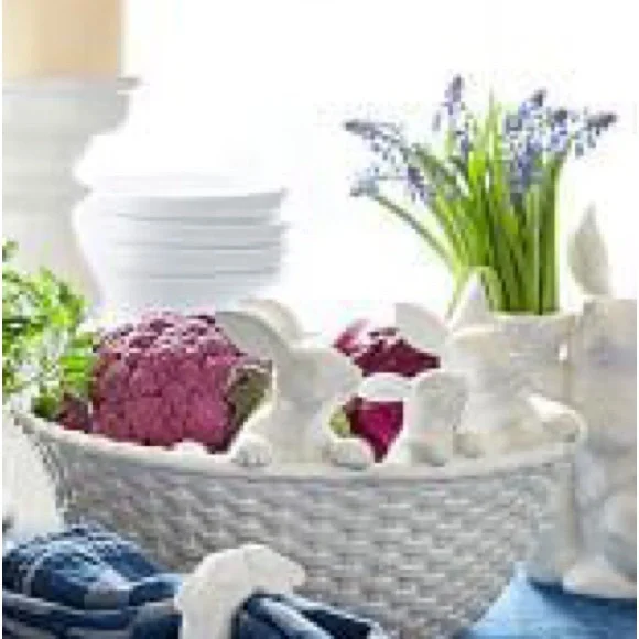 Pottery Barn Ceramic Garden Bunny -Small White NIB - Picture 7 of 10